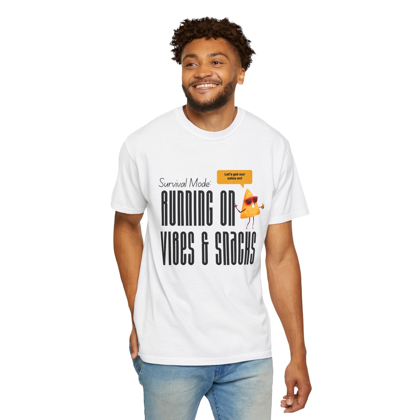 Survival Mode: Running on Vibes & Snacks Unisex T-Shirt