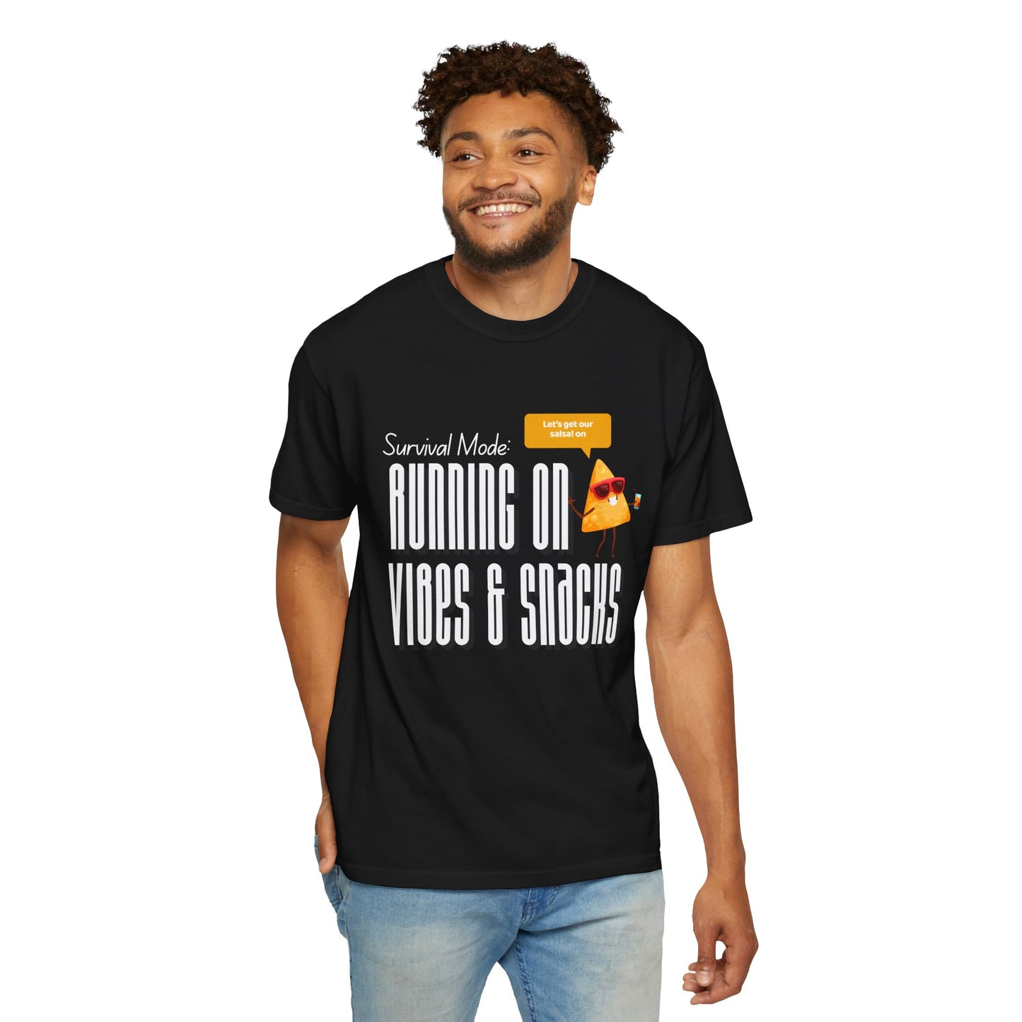 Survival Mode: Running on Vibes & Snacks Unisex T-Shirt