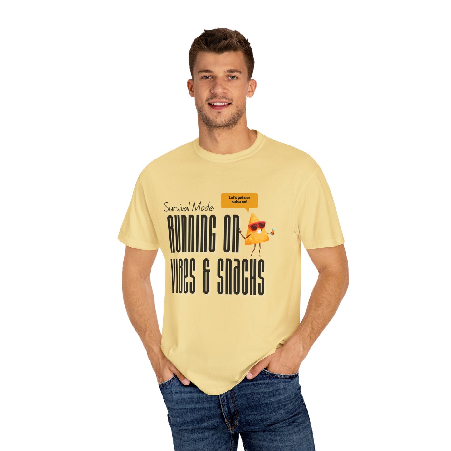 Survival Mode: Running on Vibes & Snacks Unisex T-Shirt