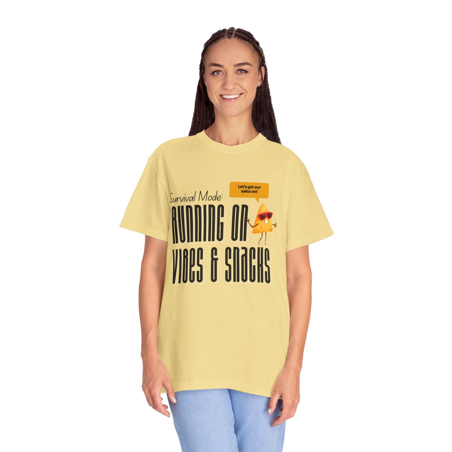 Survival Mode: Running on Vibes & Snacks Unisex T-Shirt