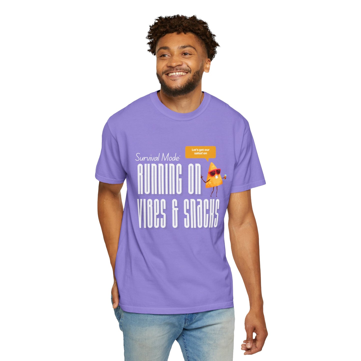 Survival Mode: Running on Vibes & Snacks Unisex T-Shirt