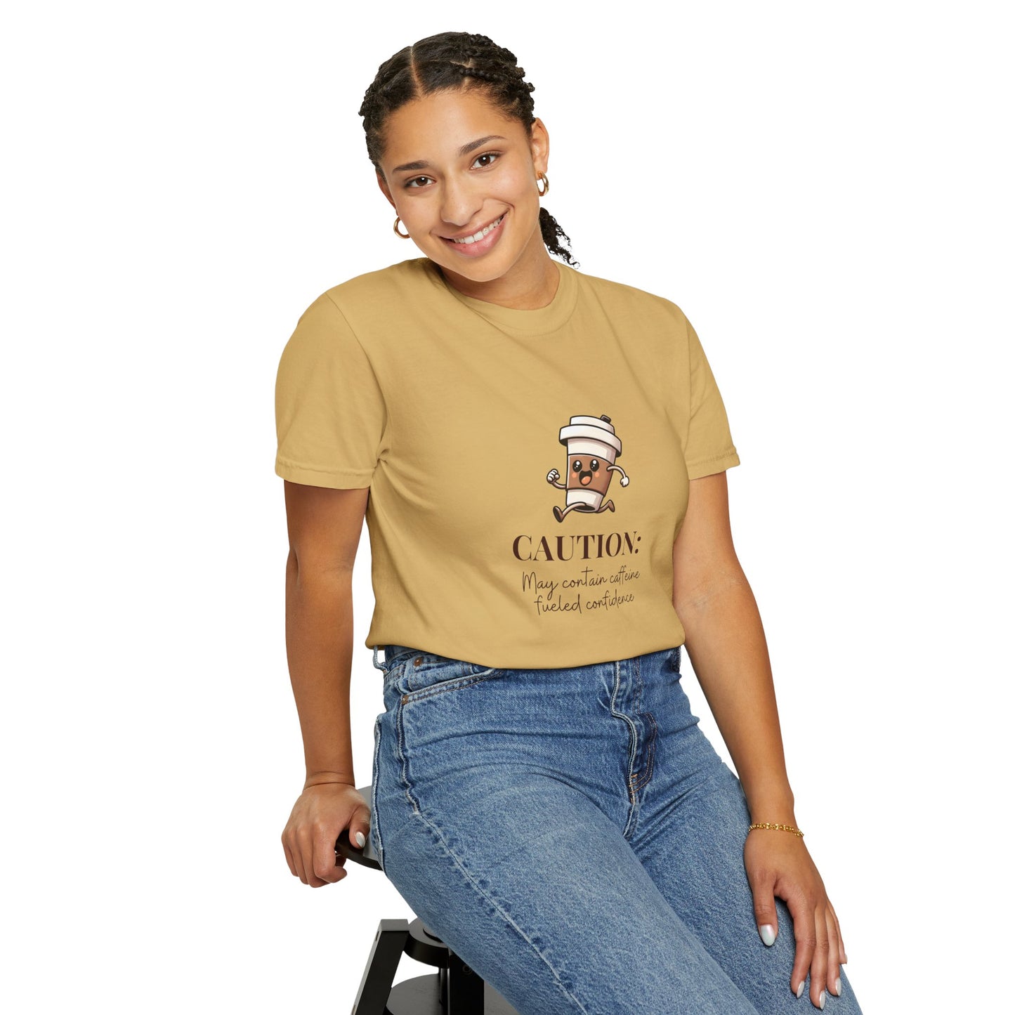 Caution May Contain Caffeine Fueled Confidence Unisex T-shirt