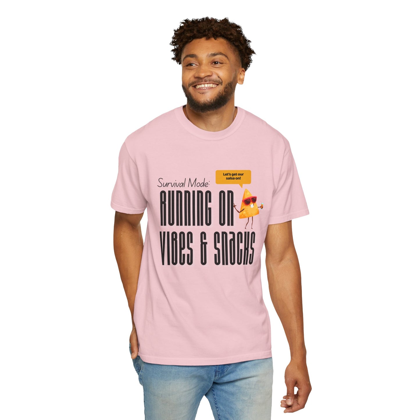 Survival Mode: Running on Vibes & Snacks Unisex T-Shirt
