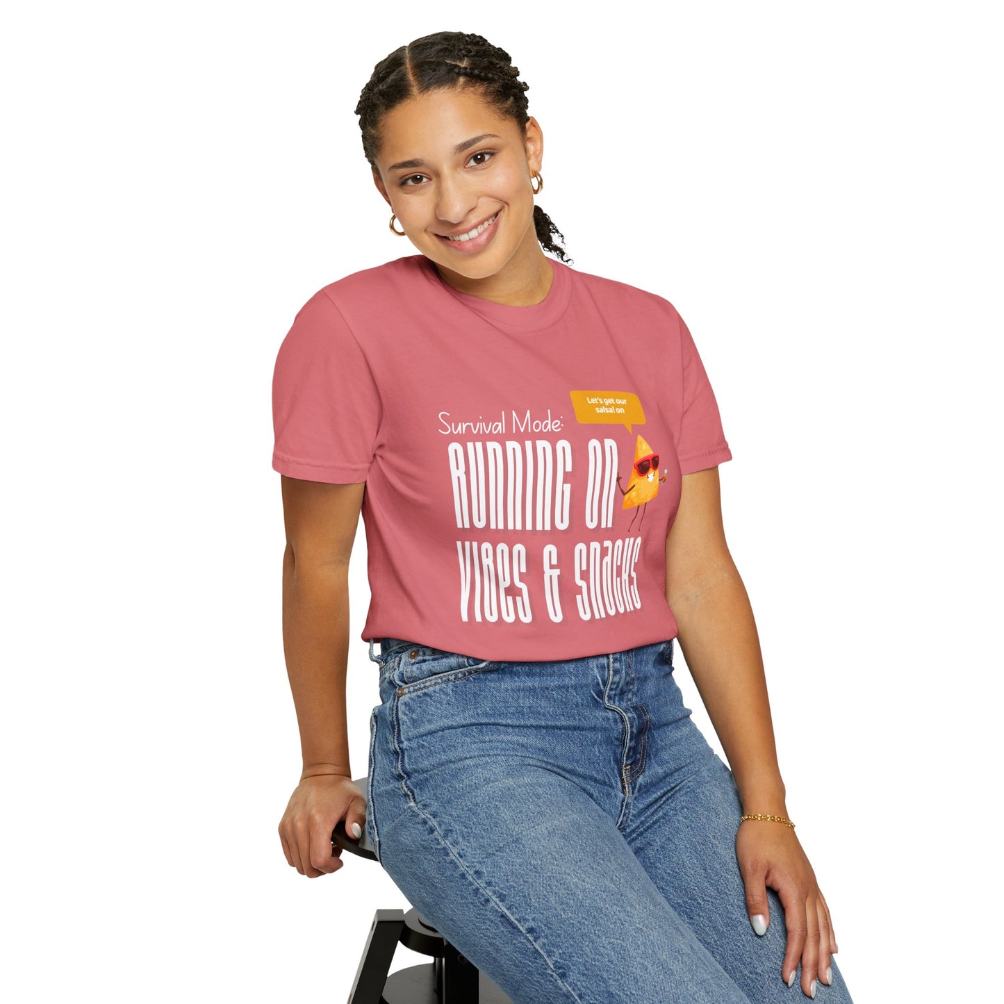 Survival Mode: Running on Vibes & Snacks Unisex T-Shirt