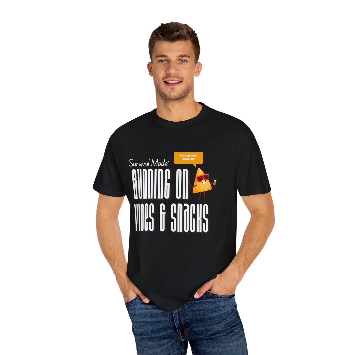 Survival Mode: Running on Vibes & Snacks Unisex T-Shirt