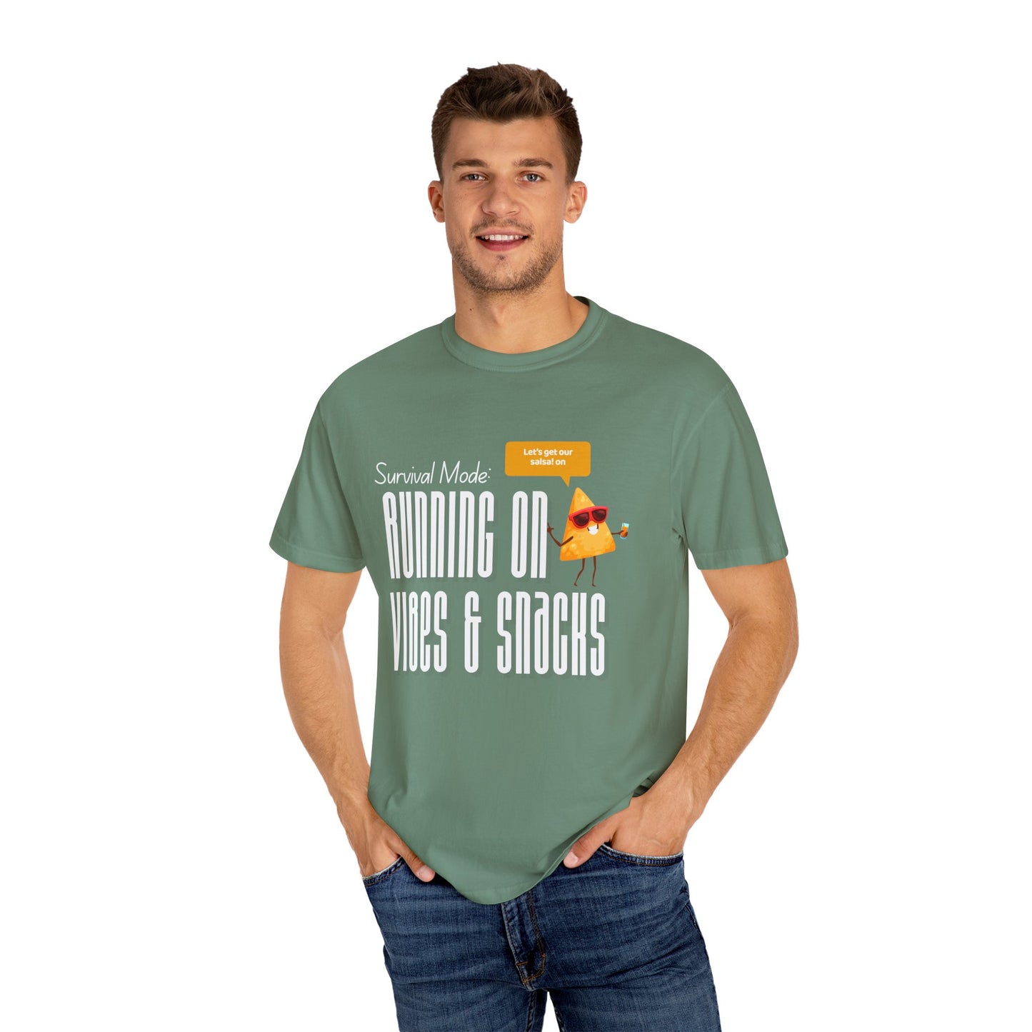 Survival Mode: Running on Vibes & Snacks Unisex T-Shirt