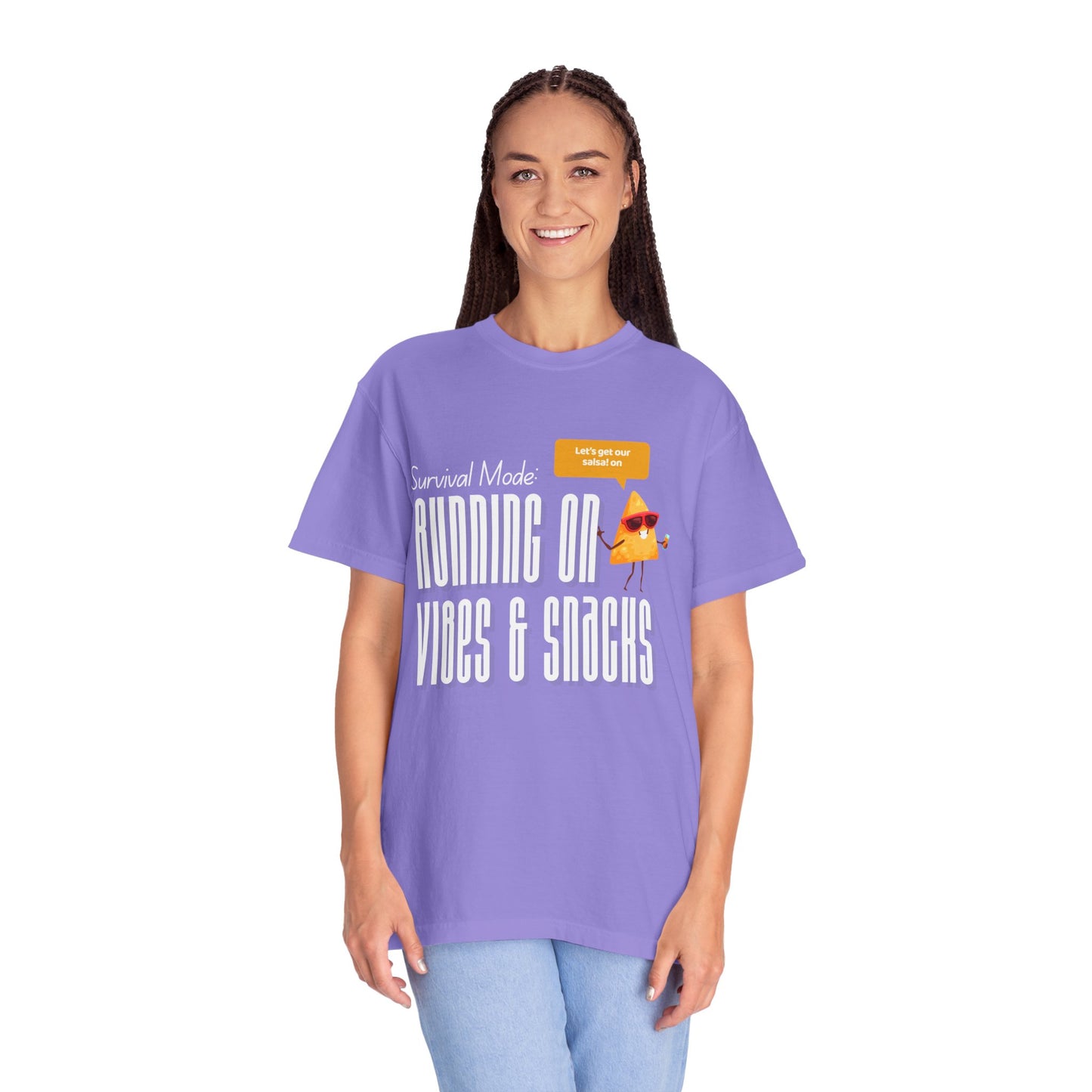 Survival Mode: Running on Vibes & Snacks Unisex T-Shirt