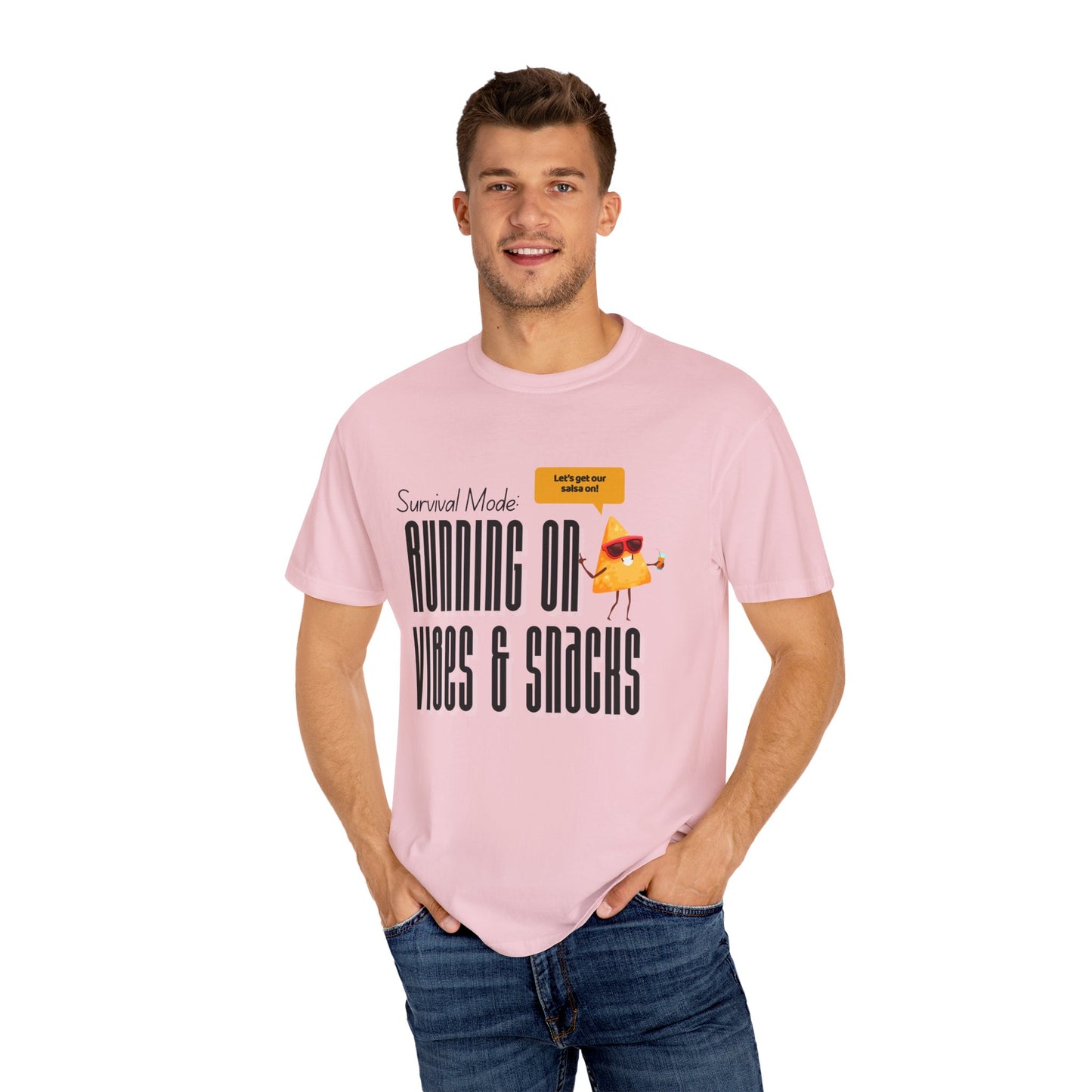 Survival Mode: Running on Vibes & Snacks Unisex T-Shirt