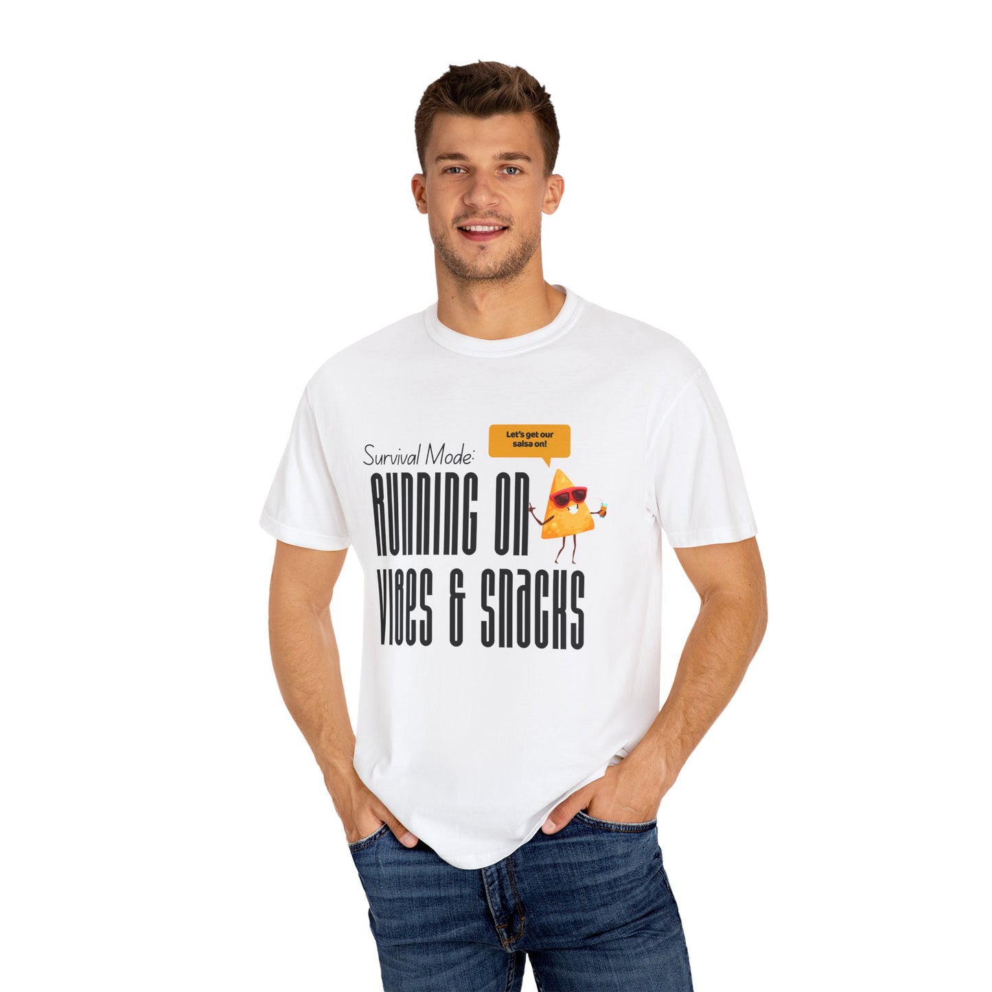 Survival Mode: Running on Vibes & Snacks Unisex T-Shirt