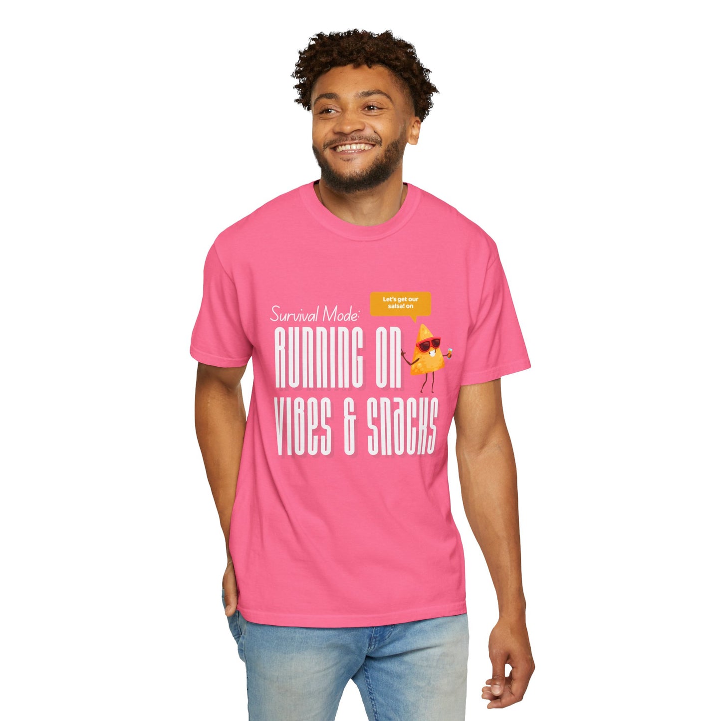 Survival Mode: Running on Vibes & Snacks Unisex T-Shirt