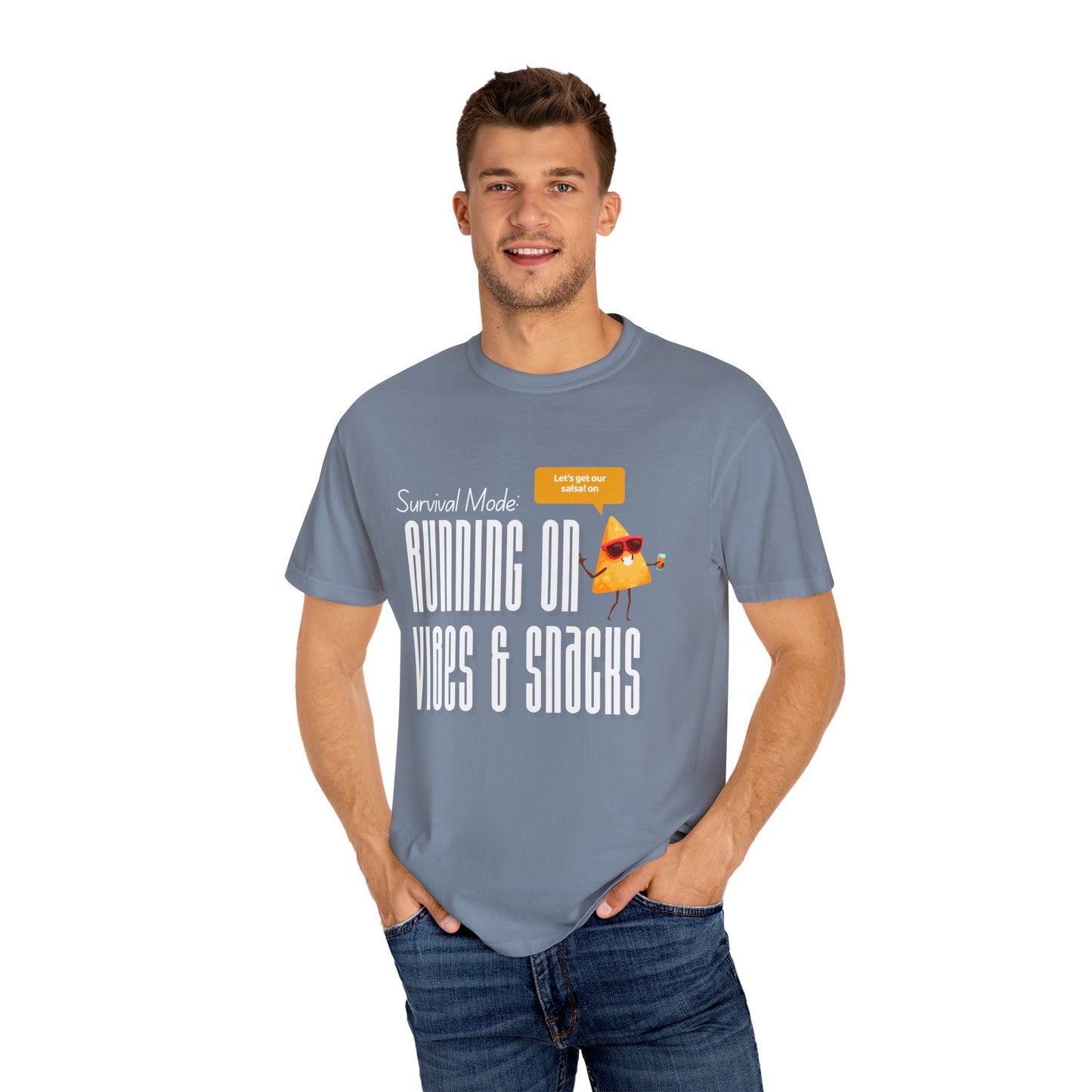 Survival Mode: Running on Vibes & Snacks Unisex T-Shirt