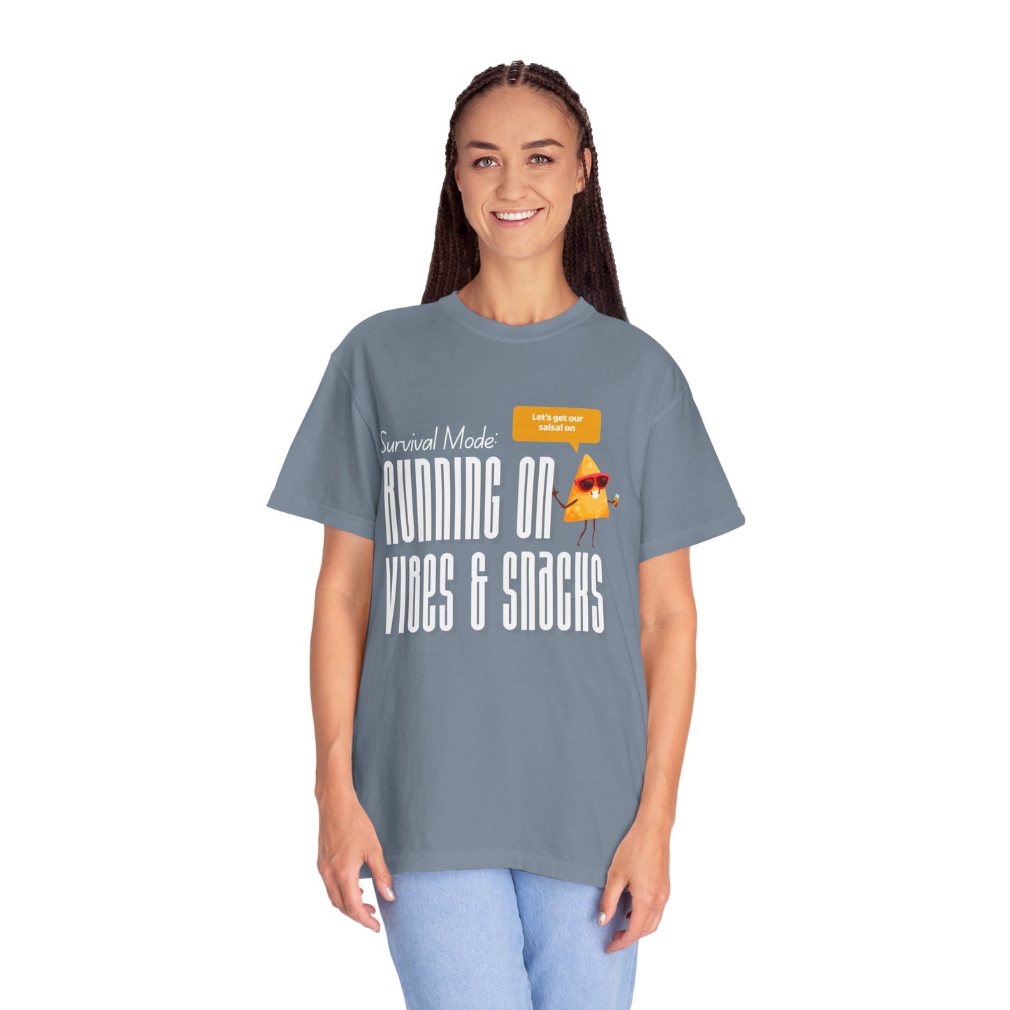 Survival Mode: Running on Vibes & Snacks Unisex T-Shirt