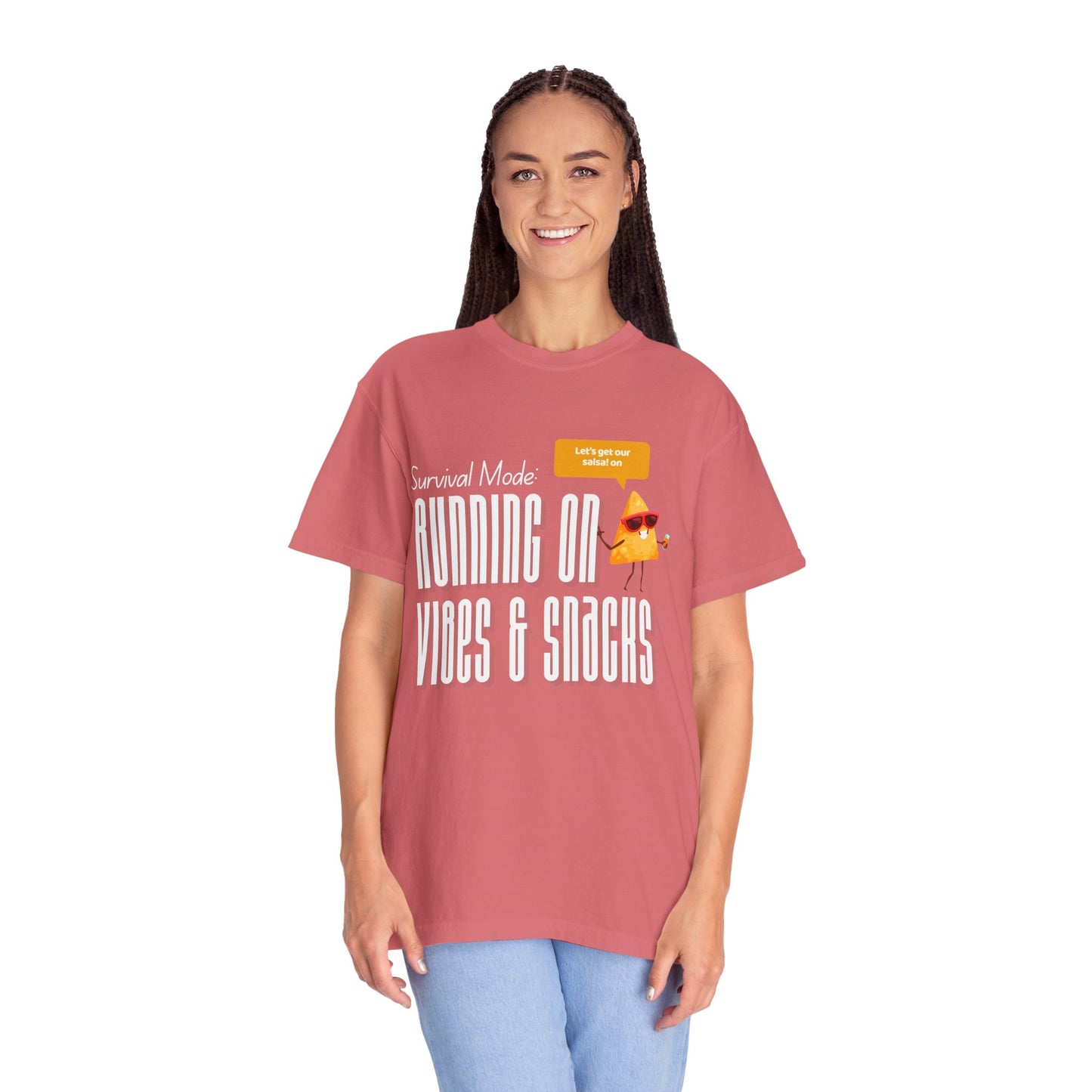Survival Mode: Running on Vibes & Snacks Unisex T-Shirt