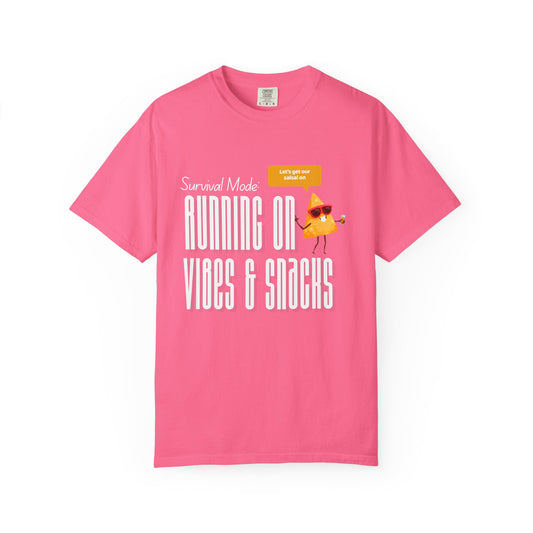 Survival Mode: Running on Vibes & Snacks Unisex T-Shirt