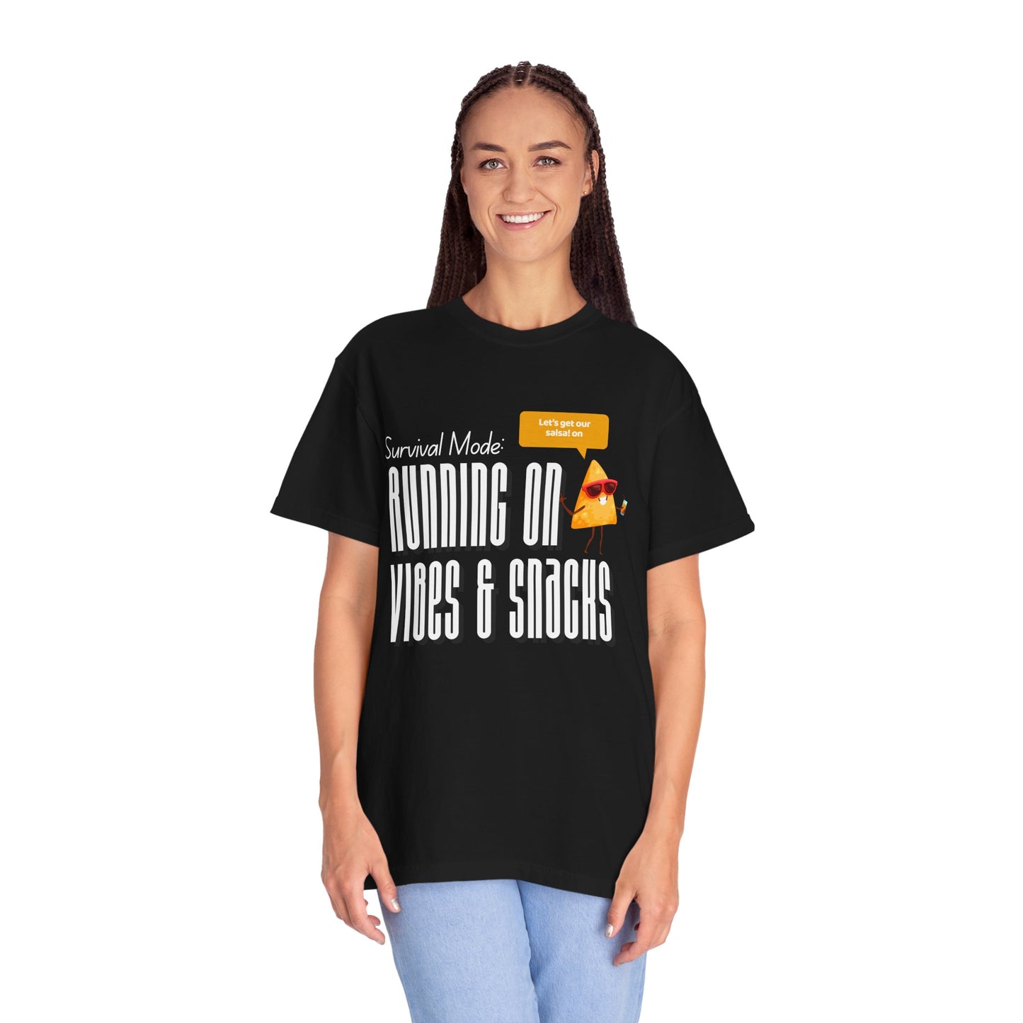 Survival Mode: Running on Vibes & Snacks Unisex T-Shirt