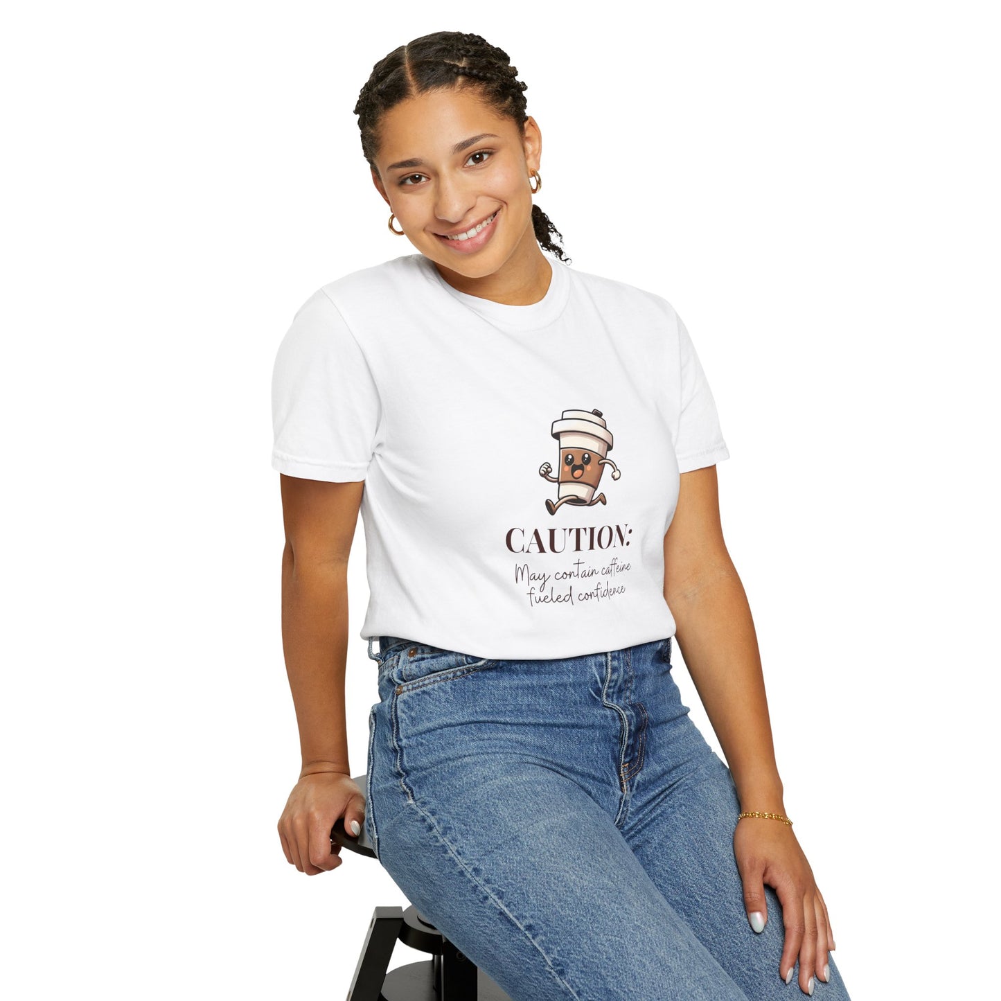 Caution May Contain Caffeine Fueled Confidence Unisex T-shirt
