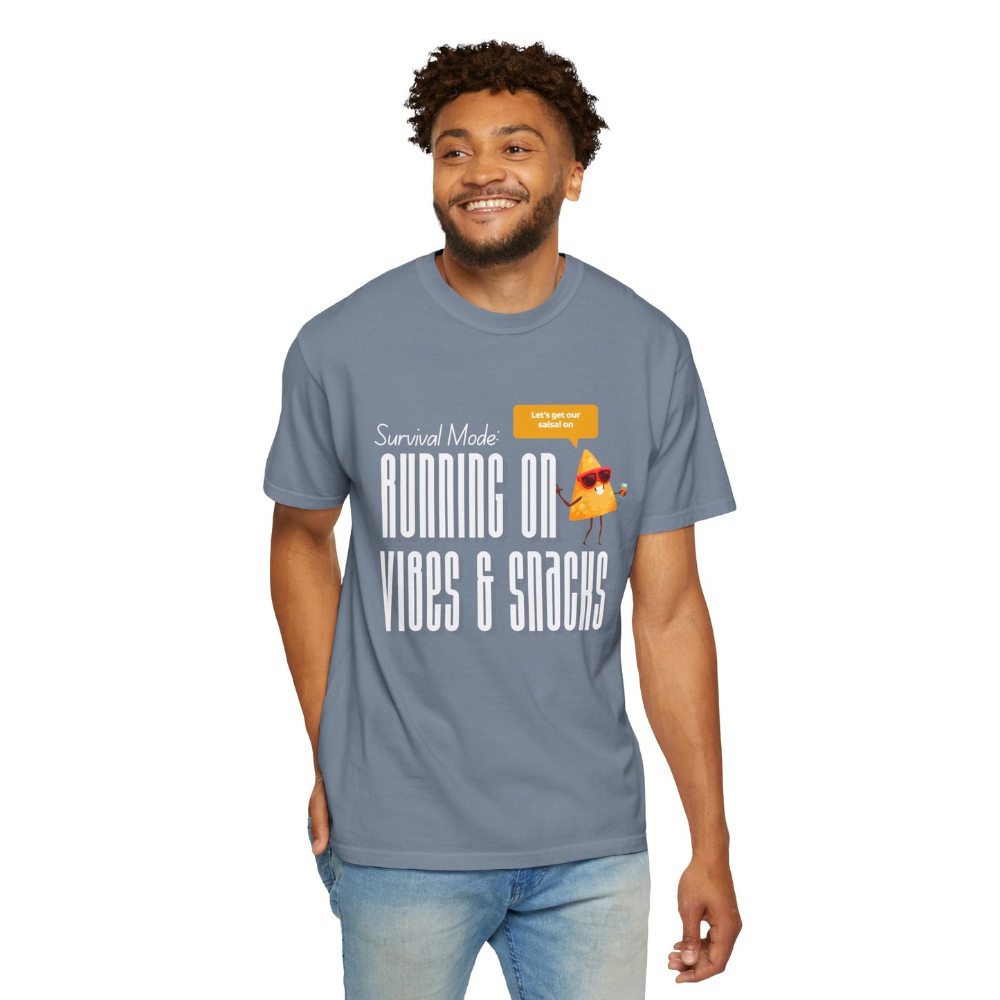 Survival Mode: Running on Vibes & Snacks Unisex T-Shirt