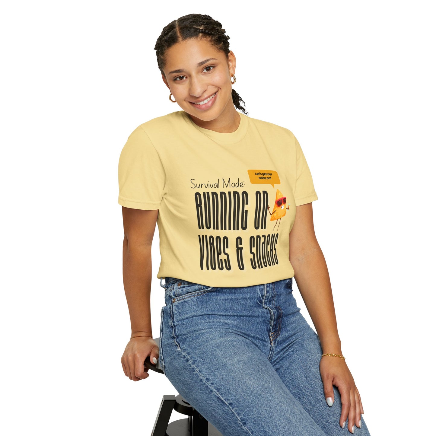 Survival Mode: Running on Vibes & Snacks Unisex T-Shirt