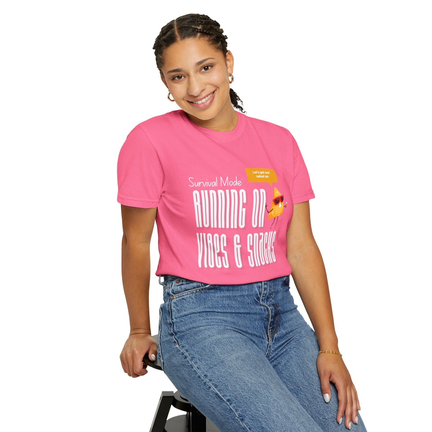 Survival Mode: Running on Vibes & Snacks Unisex T-Shirt