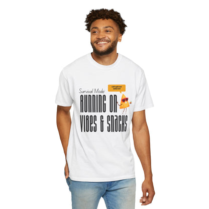 Survival Mode: Running on Vibes & Snacks Unisex T-Shirt