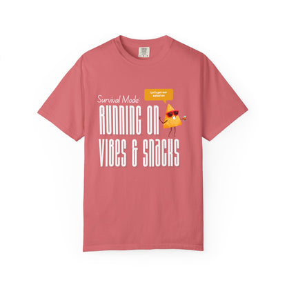 Survival Mode: Running on Vibes & Snacks Unisex T-Shirt