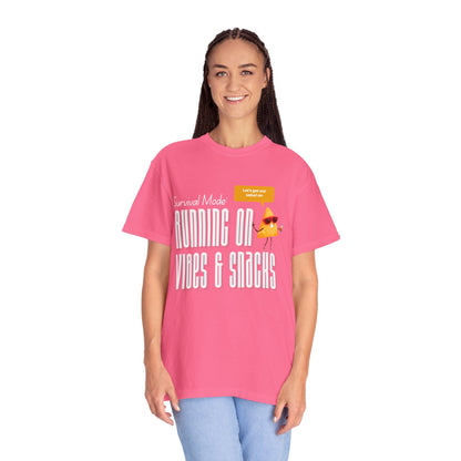 Survival Mode: Running on Vibes & Snacks Unisex T-Shirt