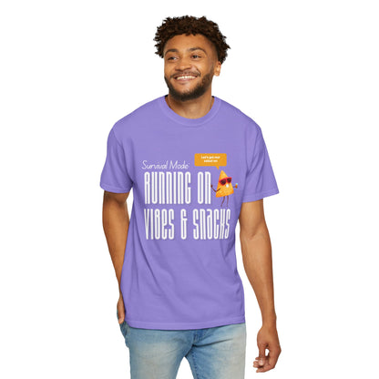 Survival Mode: Running on Vibes & Snacks Unisex T-Shirt