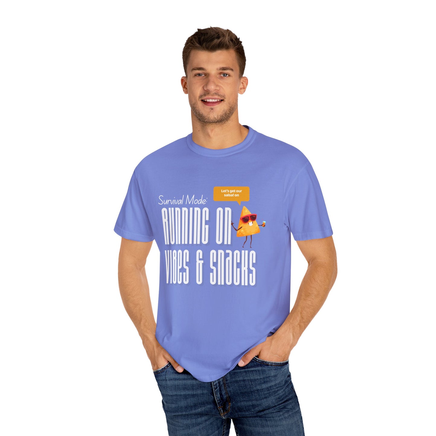 Survival Mode: Running on Vibes & Snacks Unisex T-Shirt