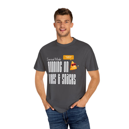 Survival Mode: Running on Vibes & Snacks Unisex T-Shirt