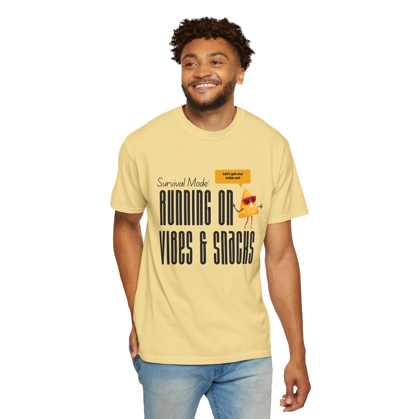 Survival Mode: Running on Vibes & Snacks Unisex T-Shirt