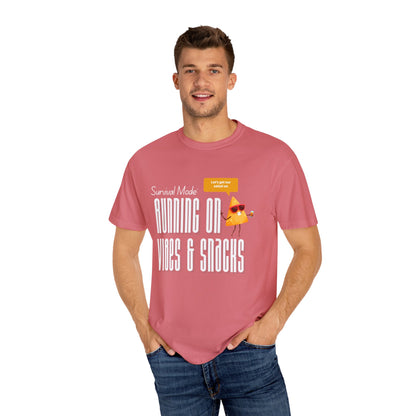 Survival Mode: Running on Vibes & Snacks Unisex T-Shirt