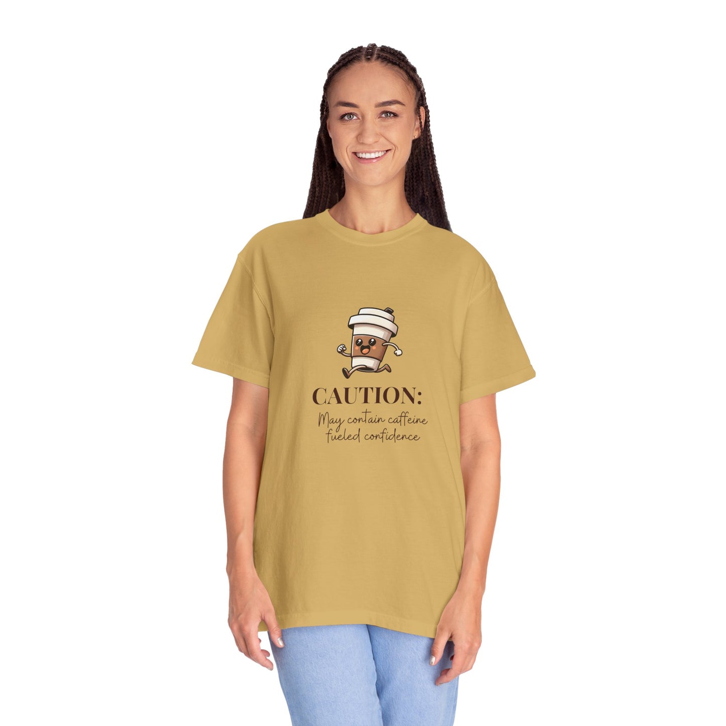 Caution May Contain Caffeine Fueled Confidence Unisex T-shirt