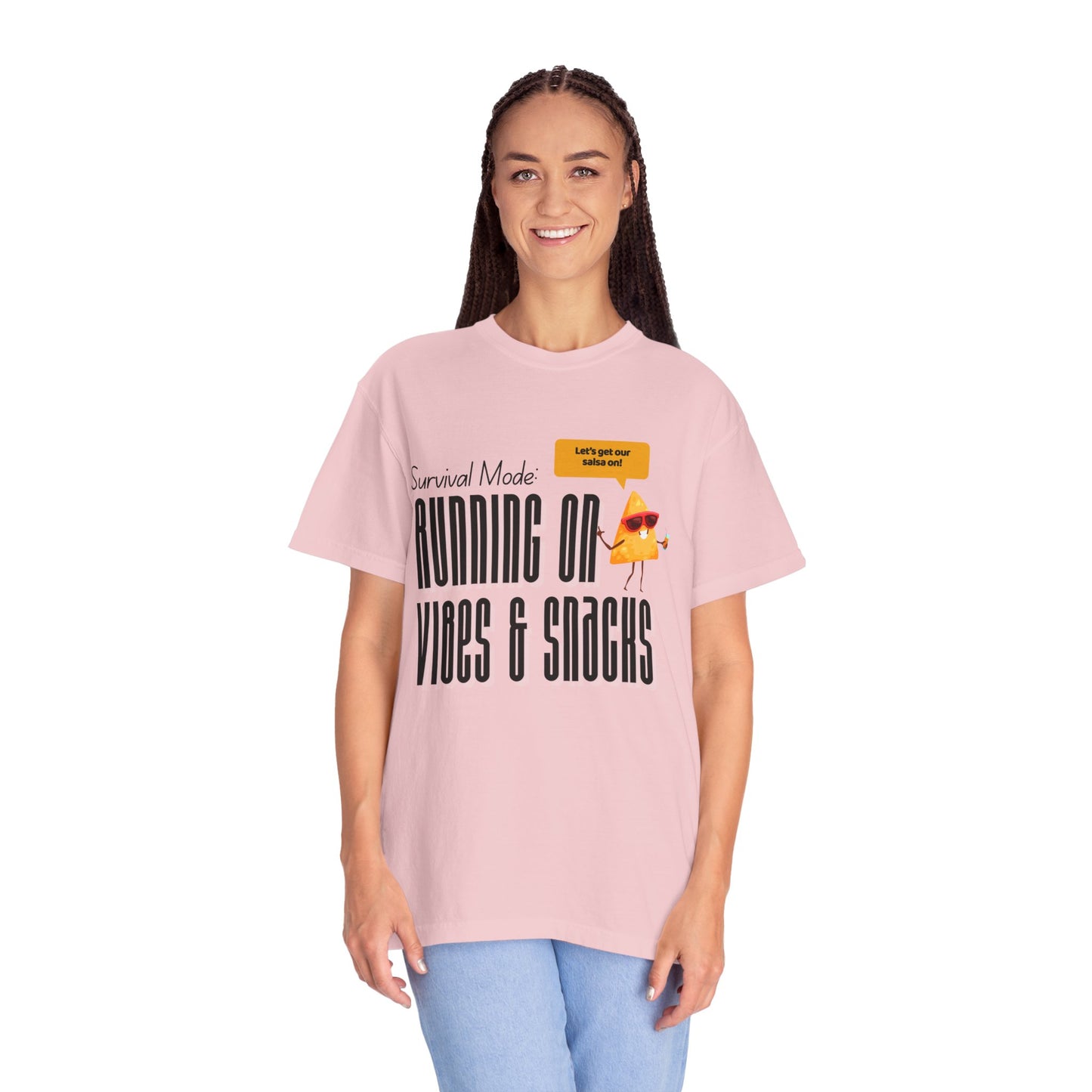 Survival Mode: Running on Vibes & Snacks Unisex T-Shirt