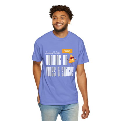 Survival Mode: Running on Vibes & Snacks Unisex T-Shirt