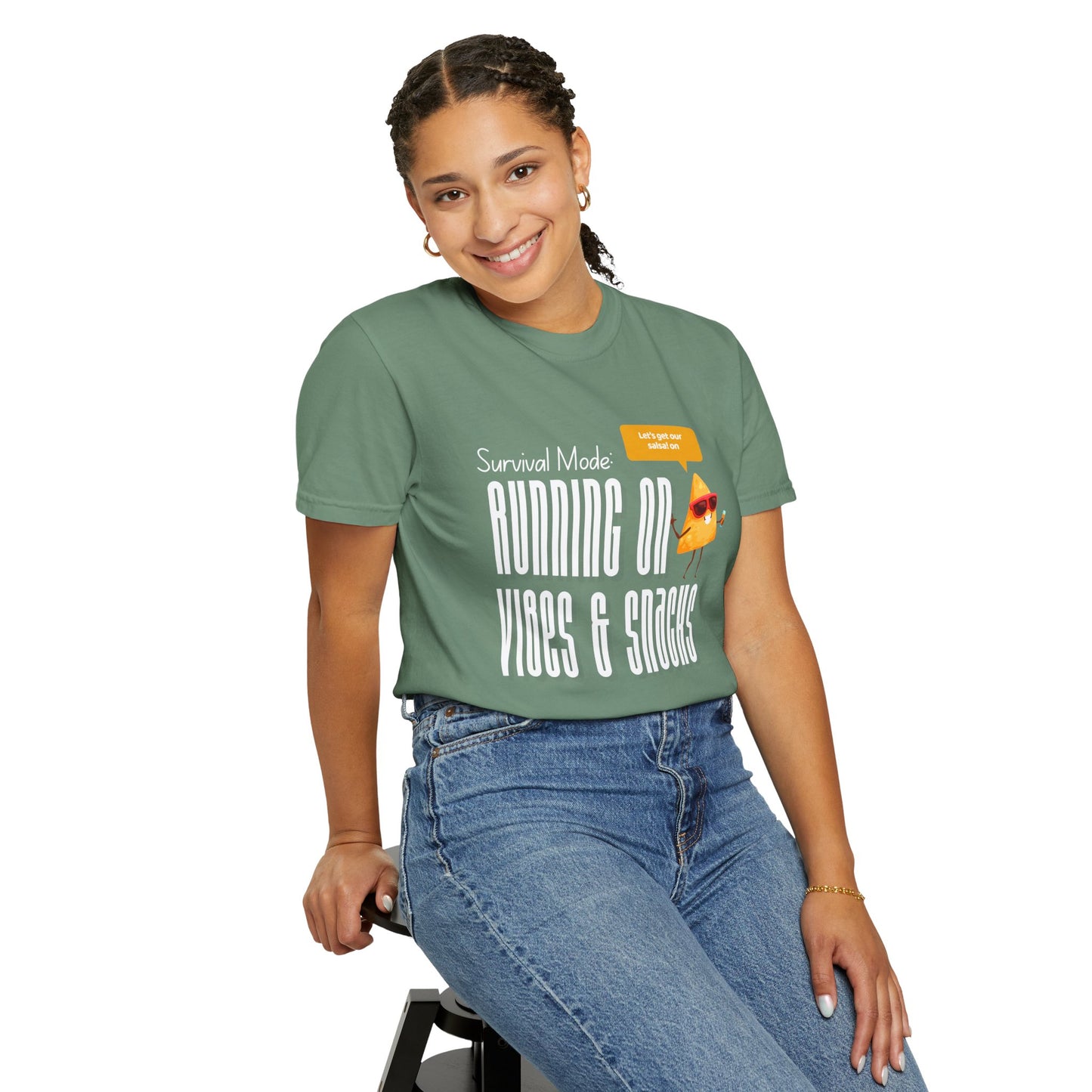 Survival Mode: Running on Vibes & Snacks Unisex T-Shirt