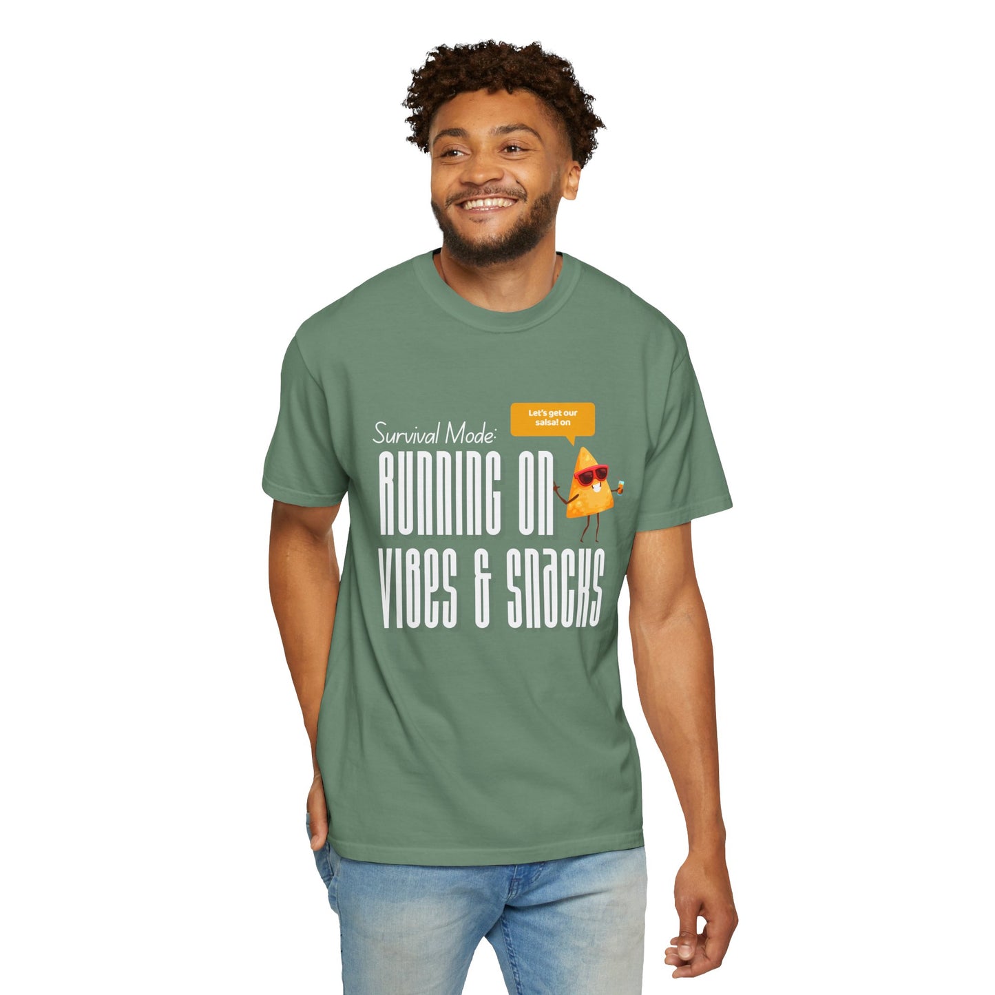 Survival Mode: Running on Vibes & Snacks Unisex T-Shirt